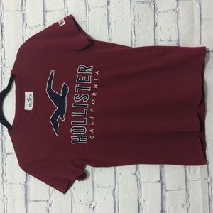 Hollister California Burgundy Men's T Shirt Size XS